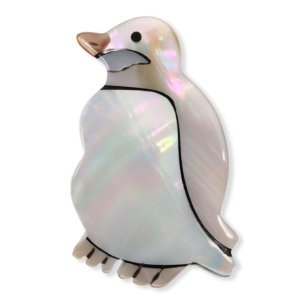 貝帯留（ペンギン）【リオン工芸】