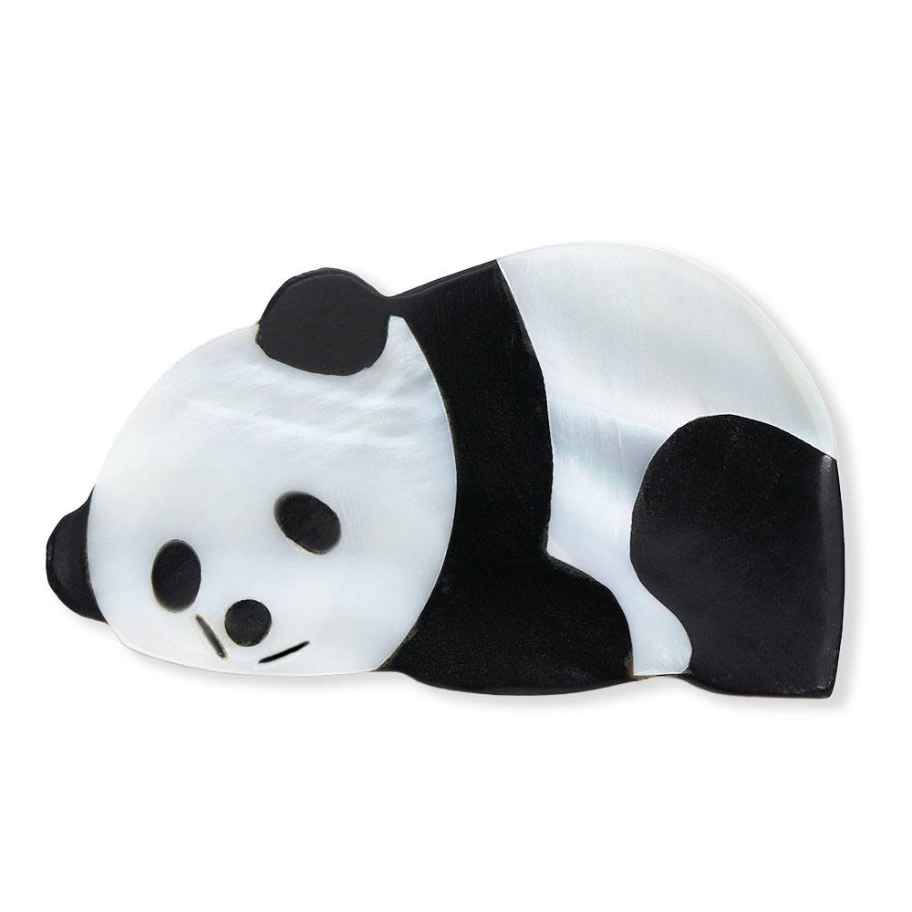 貝帯留（パンダ）【リオン工芸】