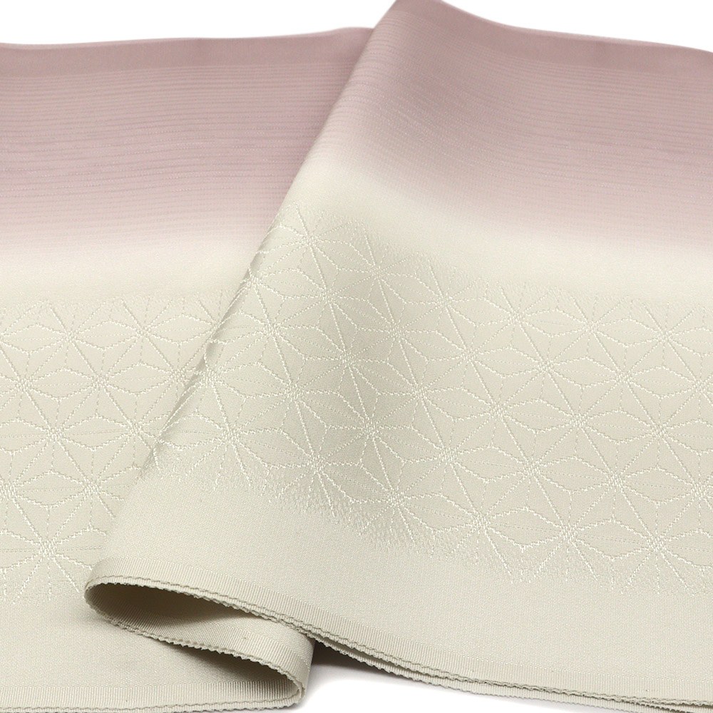 縦ぼかし帯揚 （麻の葉/縞地紋）