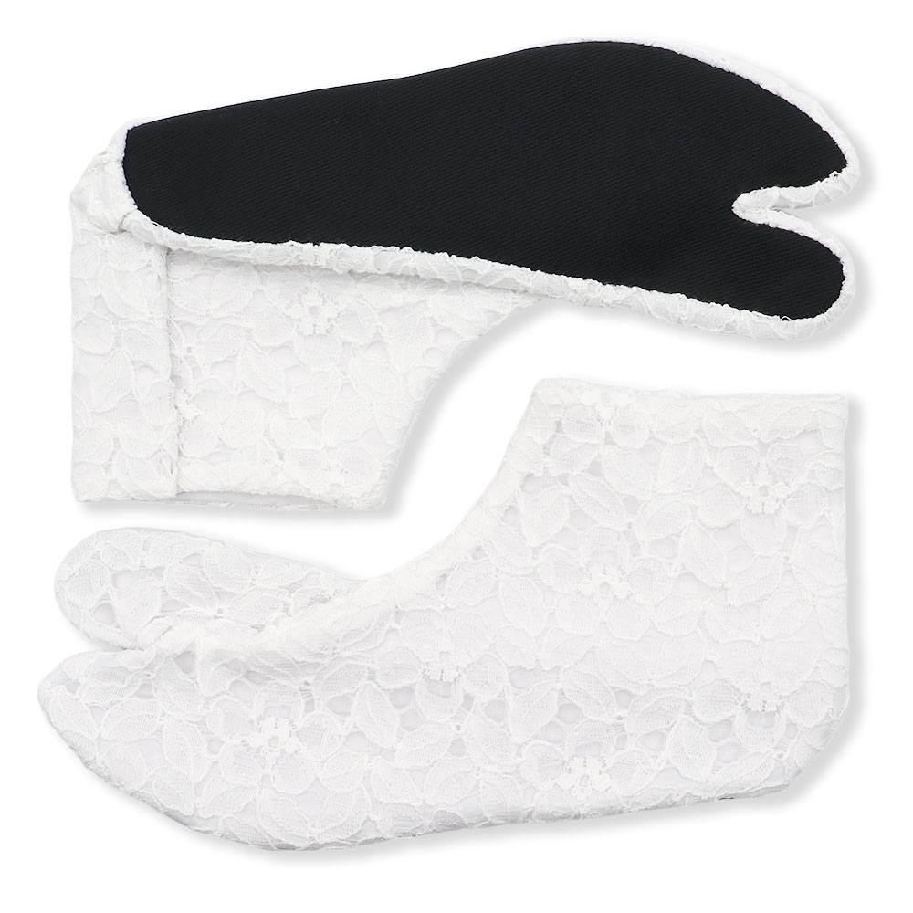 レース足袋(4枚コハゼ/フラワー)【HARU】