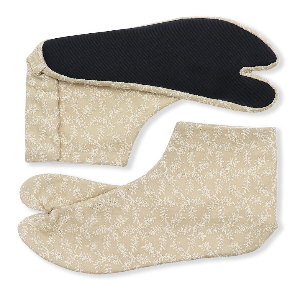 刺繍足袋（4枚コハゼ/パイン）【HARU】