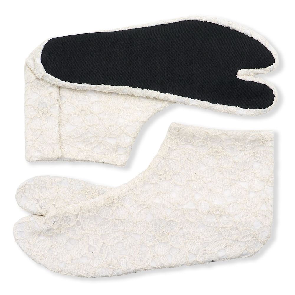 レース足袋(4枚コハゼ/フラワー)【HARU】