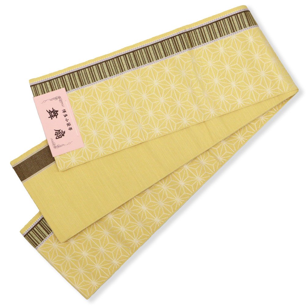 博多小袋帯（麻の葉/片縞）『舞扇』