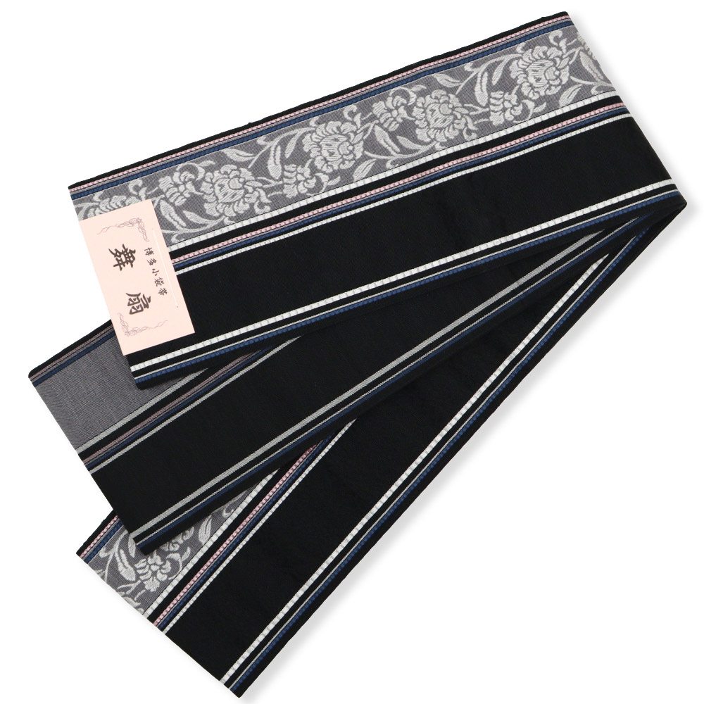 博多小袋帯（花唐草間道）『舞扇』