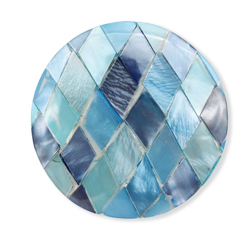 貝帯留（チェック/ラウンド）【リオン工芸】