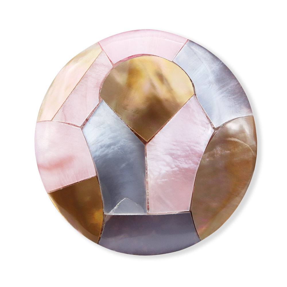 貝帯留（モザイク/ラウンド）【リオン工芸】