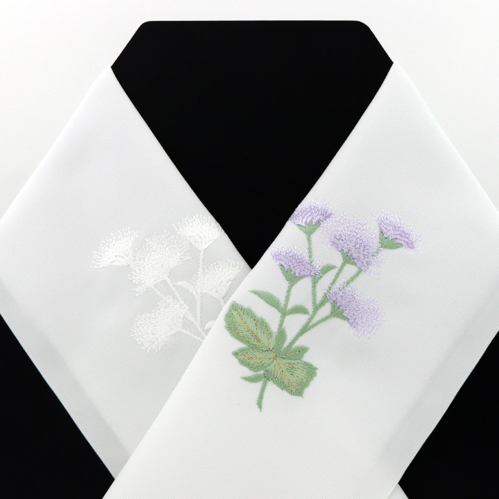 刺繍半衿（ハーブ）【いち利モールオリジナル】