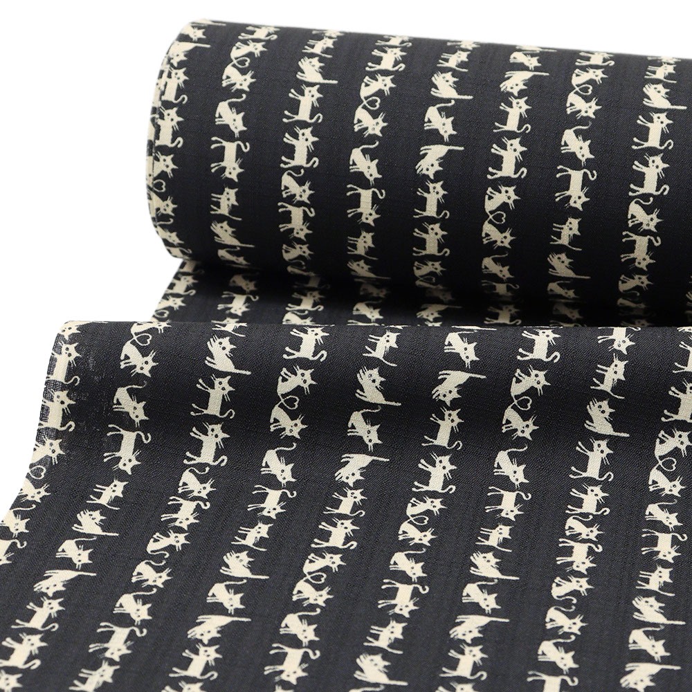 洗える着物（猫縞）【東レセオα】