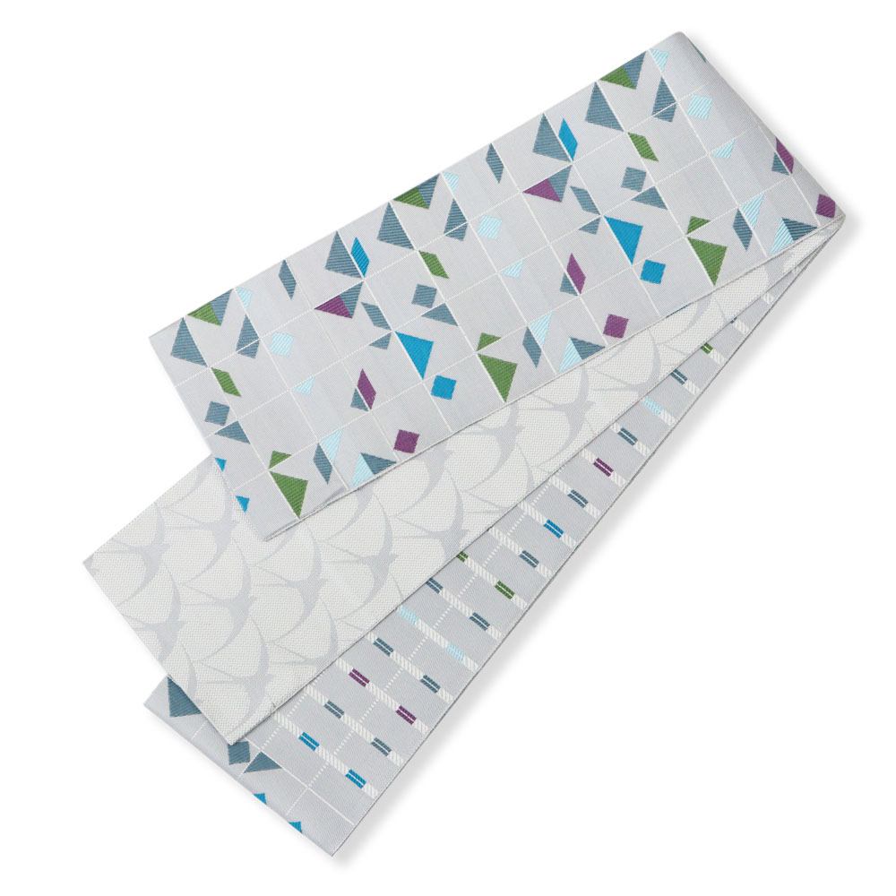 仕立て上がり3WAY博多小袋帯 （幾何＆ボーダー/ツバメ）【召しませ花×協和織工場】