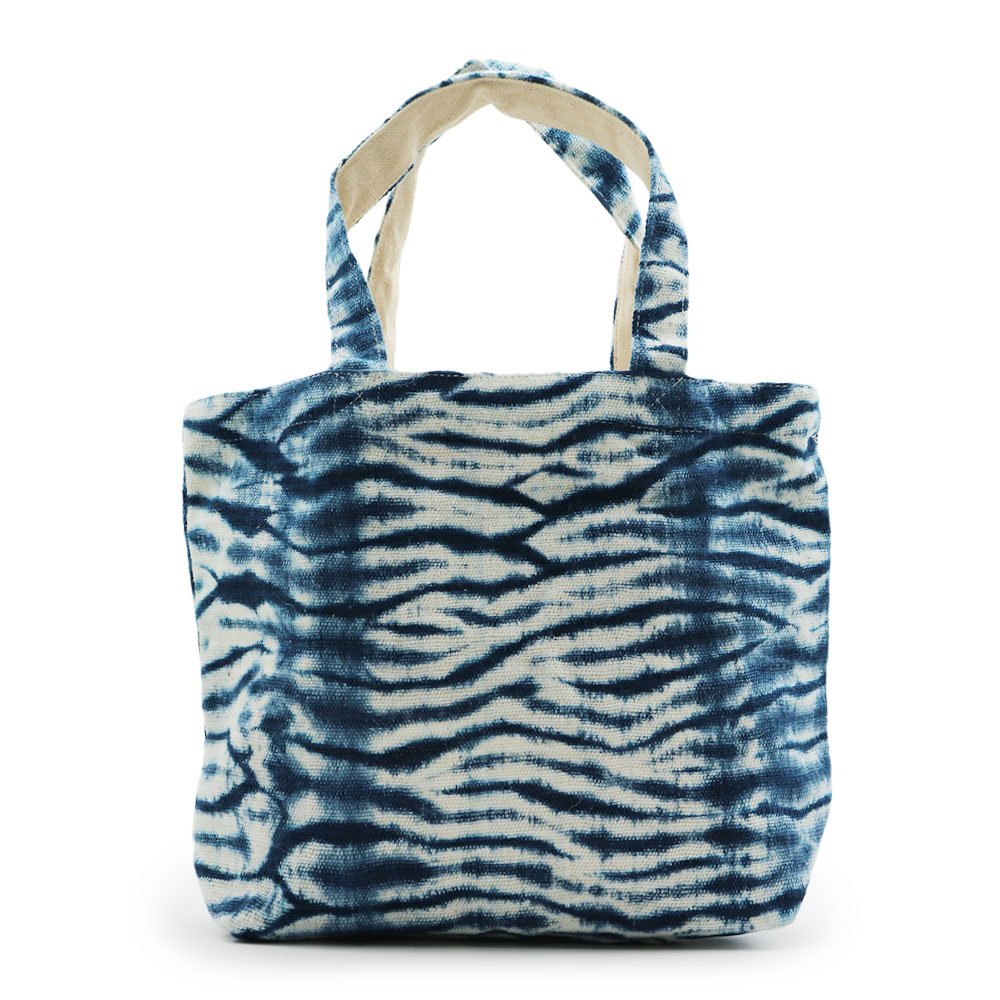 藍染めミニトートバッグ（縞）