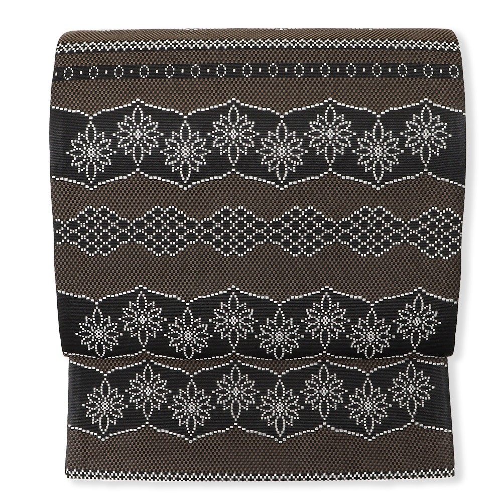 新品 仕立て上がり博多袋帯（花横段）【協和織工場】