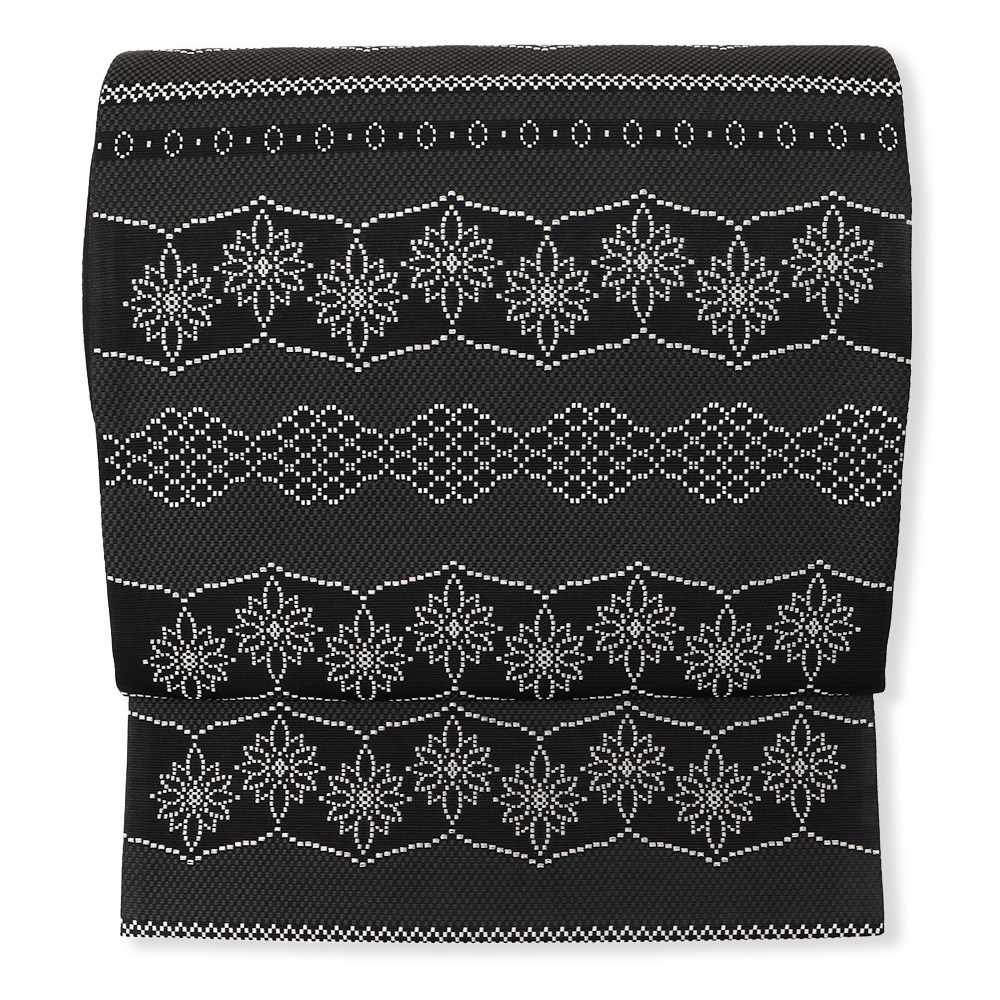 新品 仕立て上がり博多袋帯（花横段）【協和織工場】