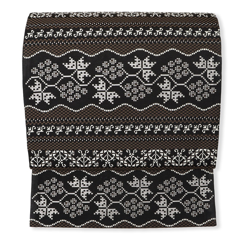 新品 仕立て上がり博多袋帯（葡萄横段）【協和織工場】