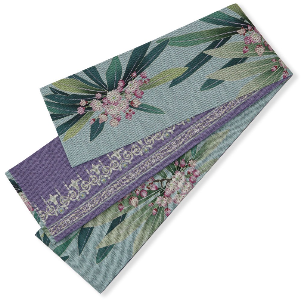 仕立て上がりリバーシブル半巾帯（石楠花）【召しませ花】