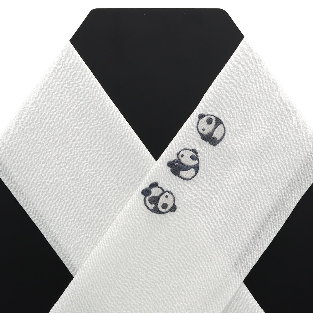 ワンポイント刺繍半衿（子パンダ）【いち利モールオリジナル】