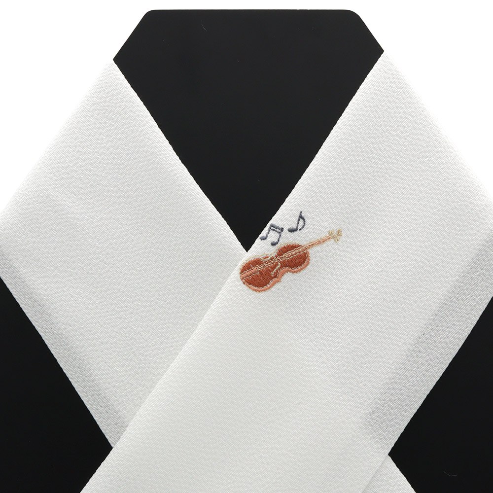 ワンポイント刺繍半衿（ヴァイオリン）【いち利モールオリジナル】