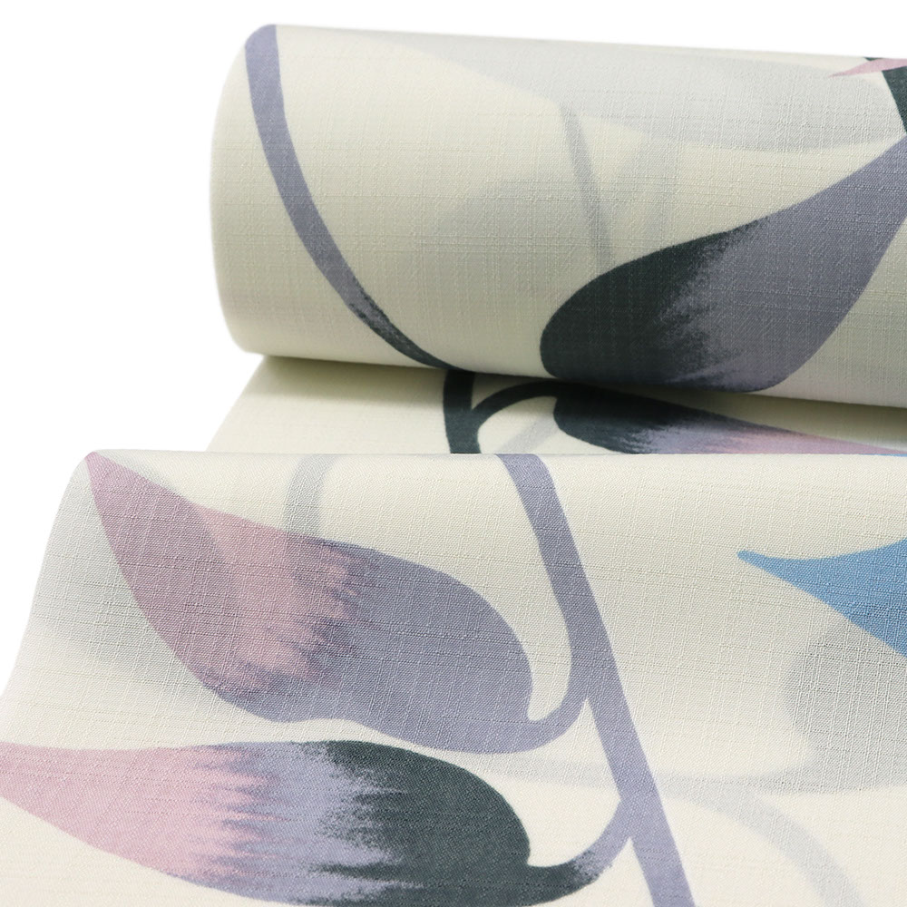 洗える着物（露草）『加賀友禅浴衣図案』【東レセオα】