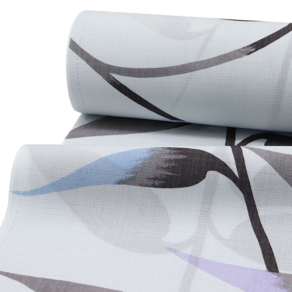 洗える着物（露草）『加賀友禅浴衣図案』【東レセオα】