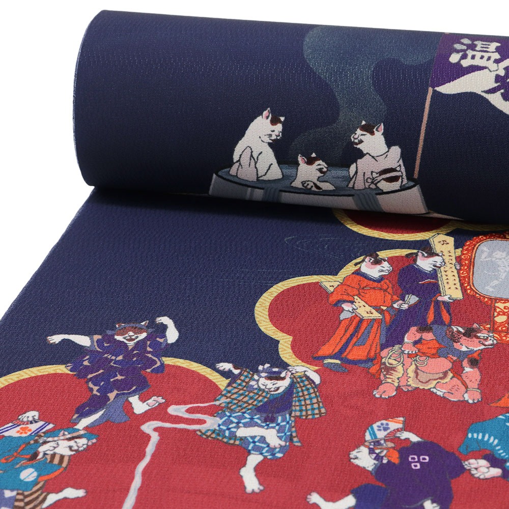 洗える夏長襦袢（獄極楽猫）【撫松庵】