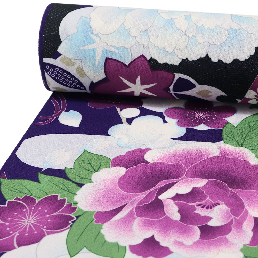 洗える夏長襦袢（鈴と糸巻き）【撫松庵】