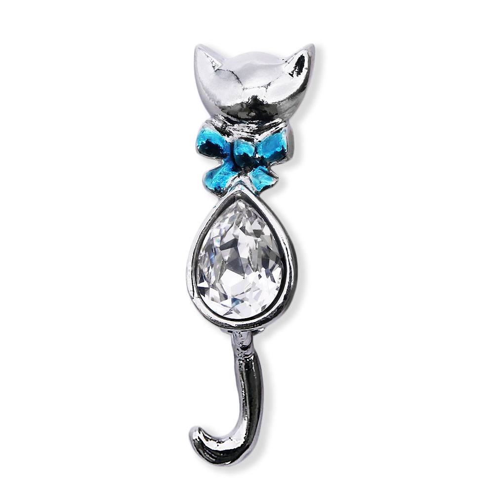 真鍮帯留（ゆらゆら猫しっぽ）