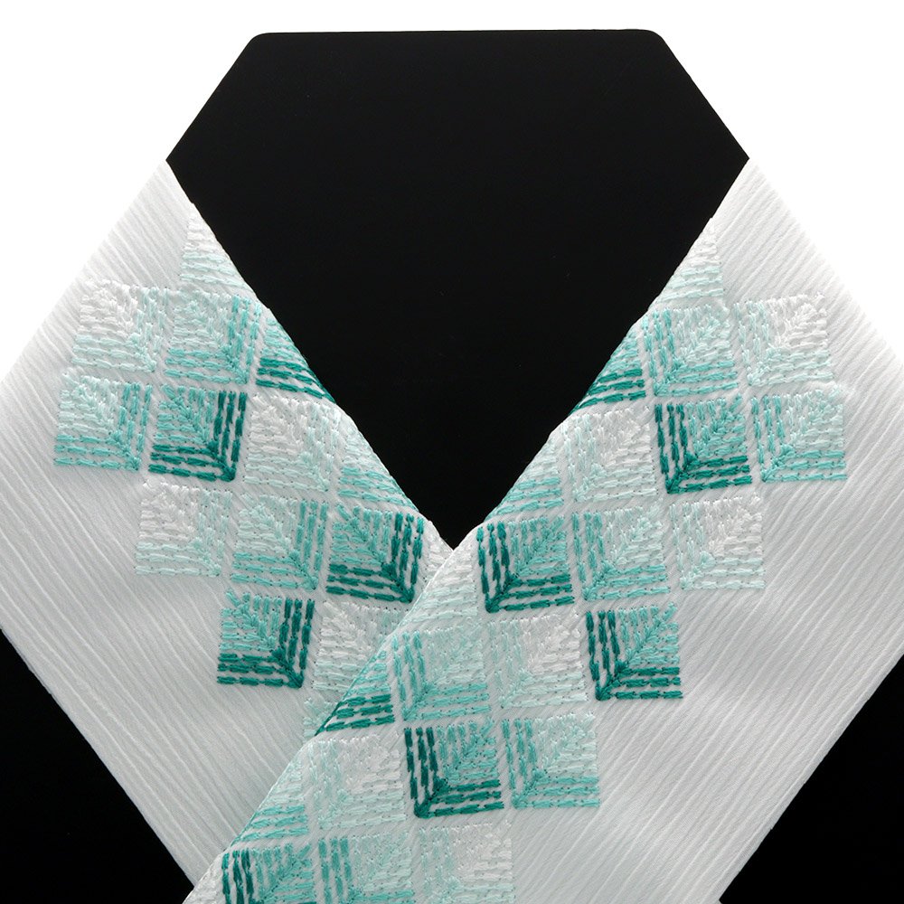 刺繍楊柳半衿（松笠）【いち利モールオリジナル】