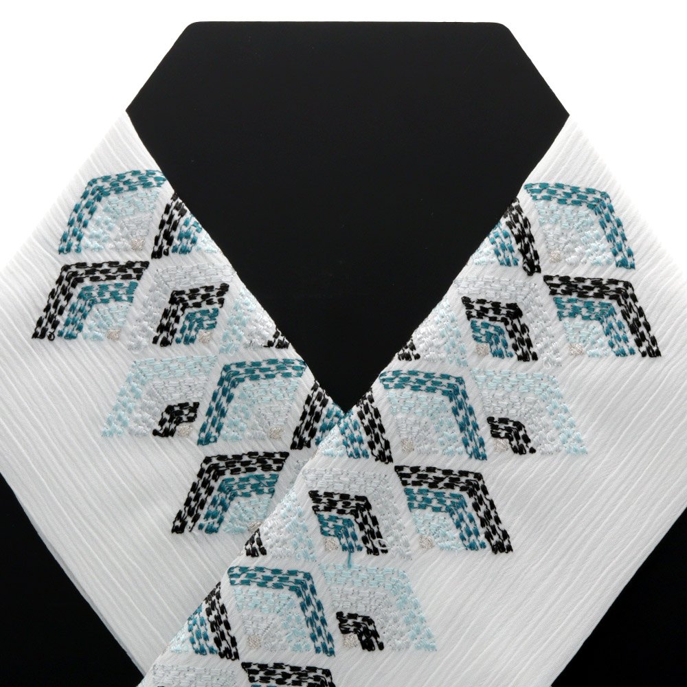 刺繍楊柳半衿（青海波）【いち利モールオリジナル】