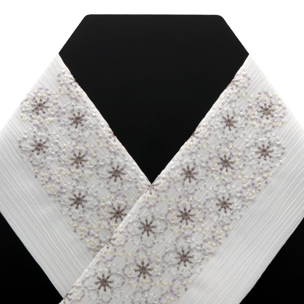 刺繍楊柳半衿（花刺し）【いち利モールオリジナル】