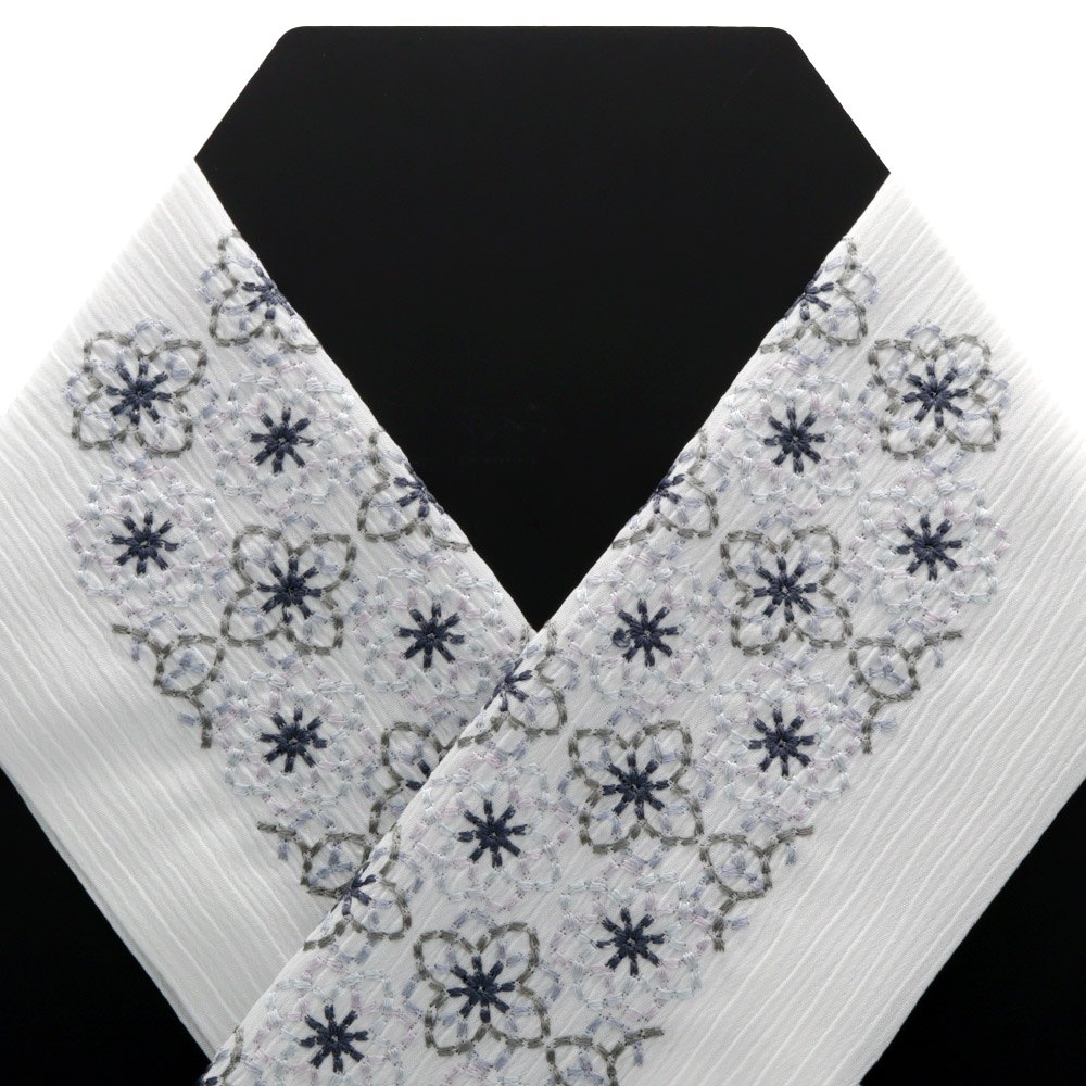 刺繍楊柳半衿（花刺し）【いち利モールオリジナル】