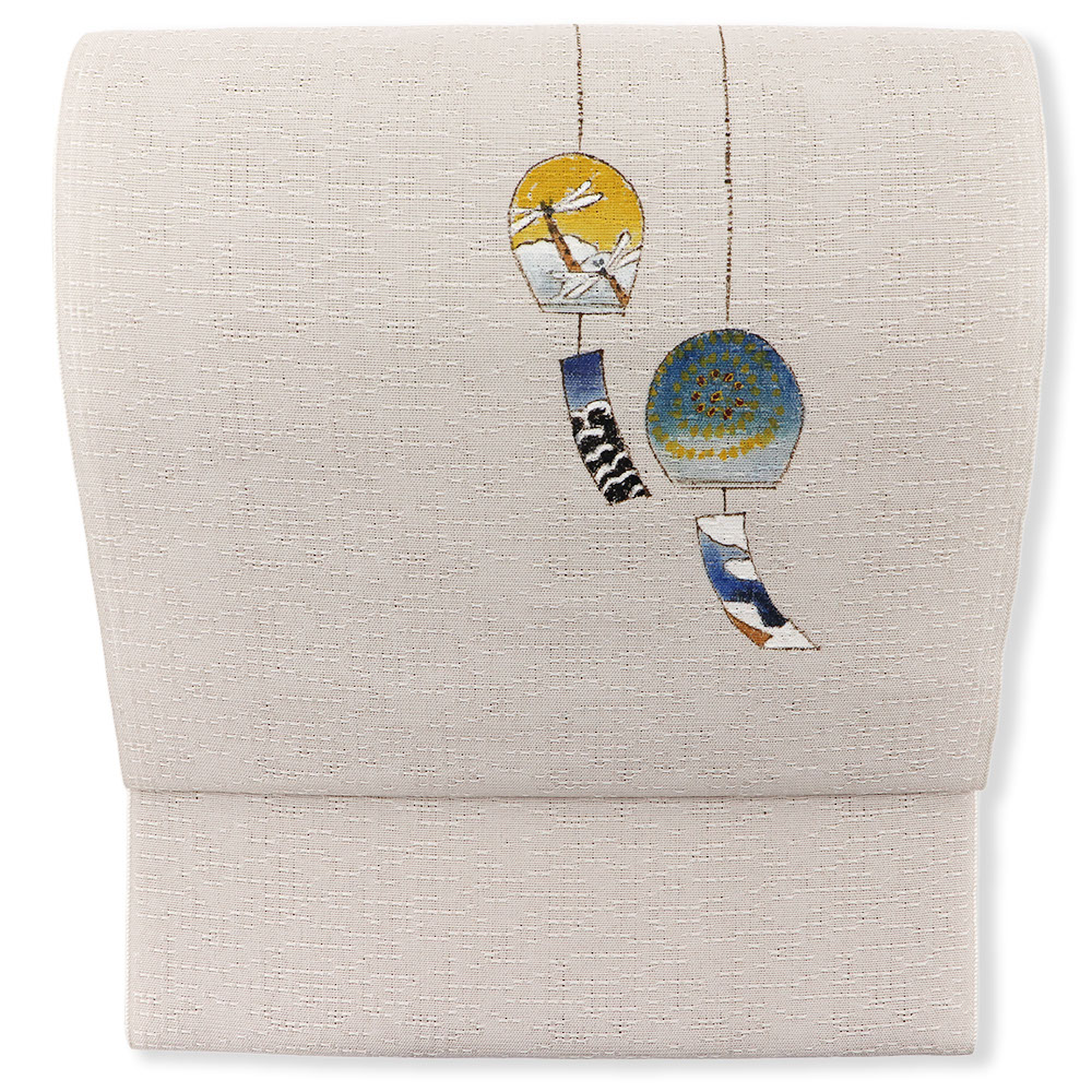 麻八寸名古屋帯（風鈴）【召しませ花】