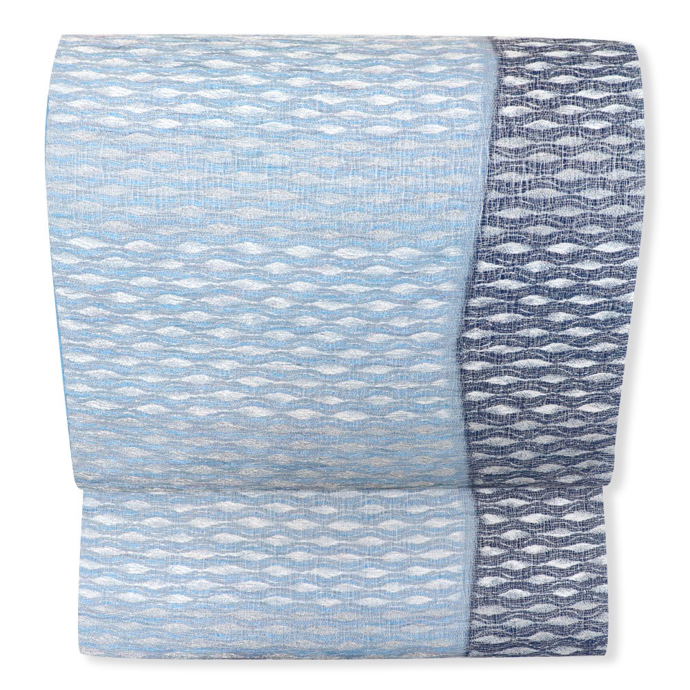 藍染め西陣袋帯（よろけ）【吉村織物】