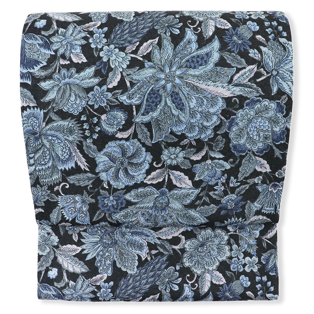 本手染め江戸更紗袋帯(唐花)【染・大松】