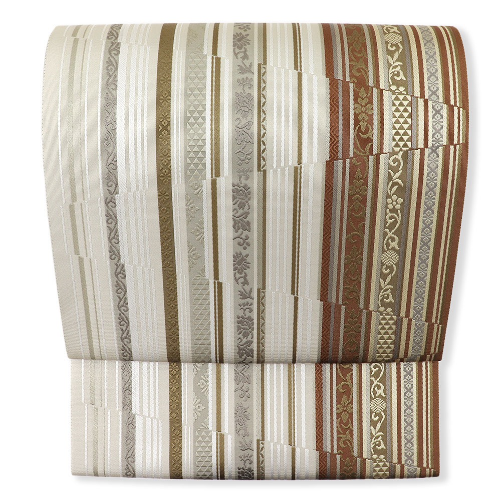 博多リバーシブル袋帯(変わり間道/幾何)【大倉織物】