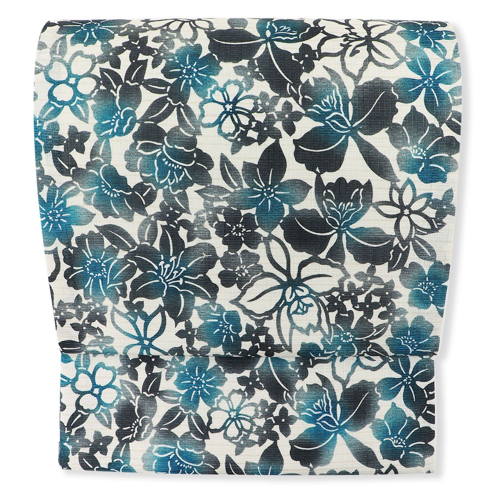 京紅型染め袋帯(花尽くし)