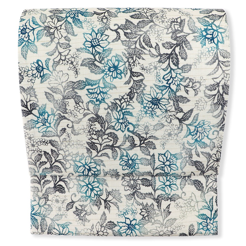 京紅型染め袋帯（花唐草）