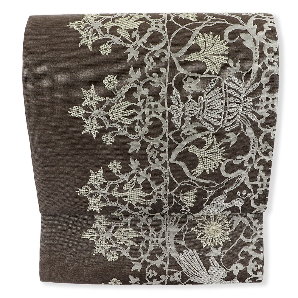 西陣袋帯（献上取花鳥文）【洛陽織物】