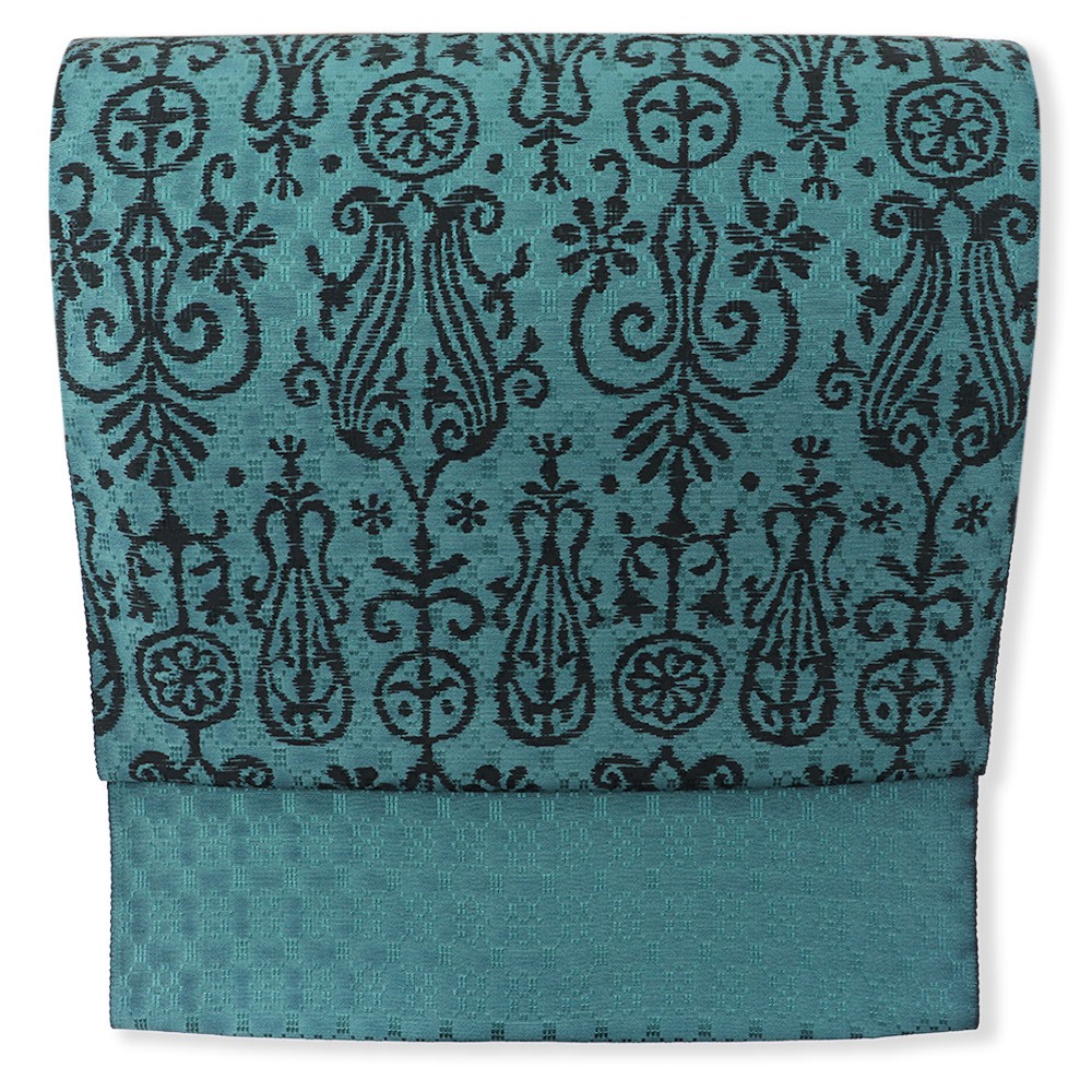 花織調染め九寸名古屋帯（更紗）