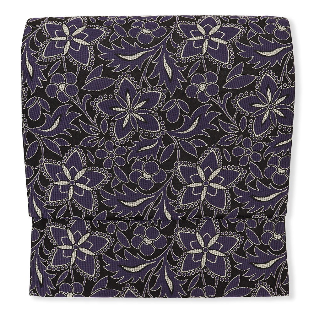 西陣御召地九寸名古屋帯（更紗）