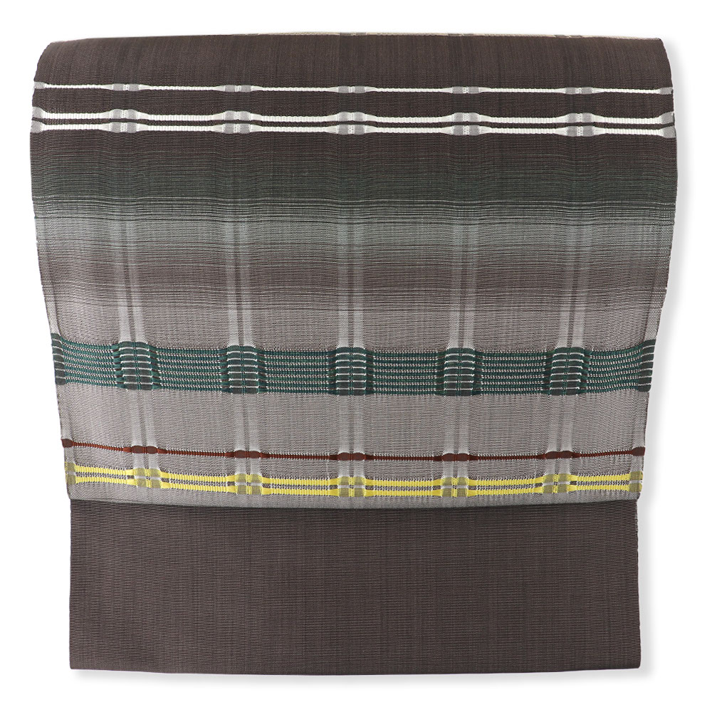 草木染め九寸名古屋帯（吉野間道）【藤山千春】