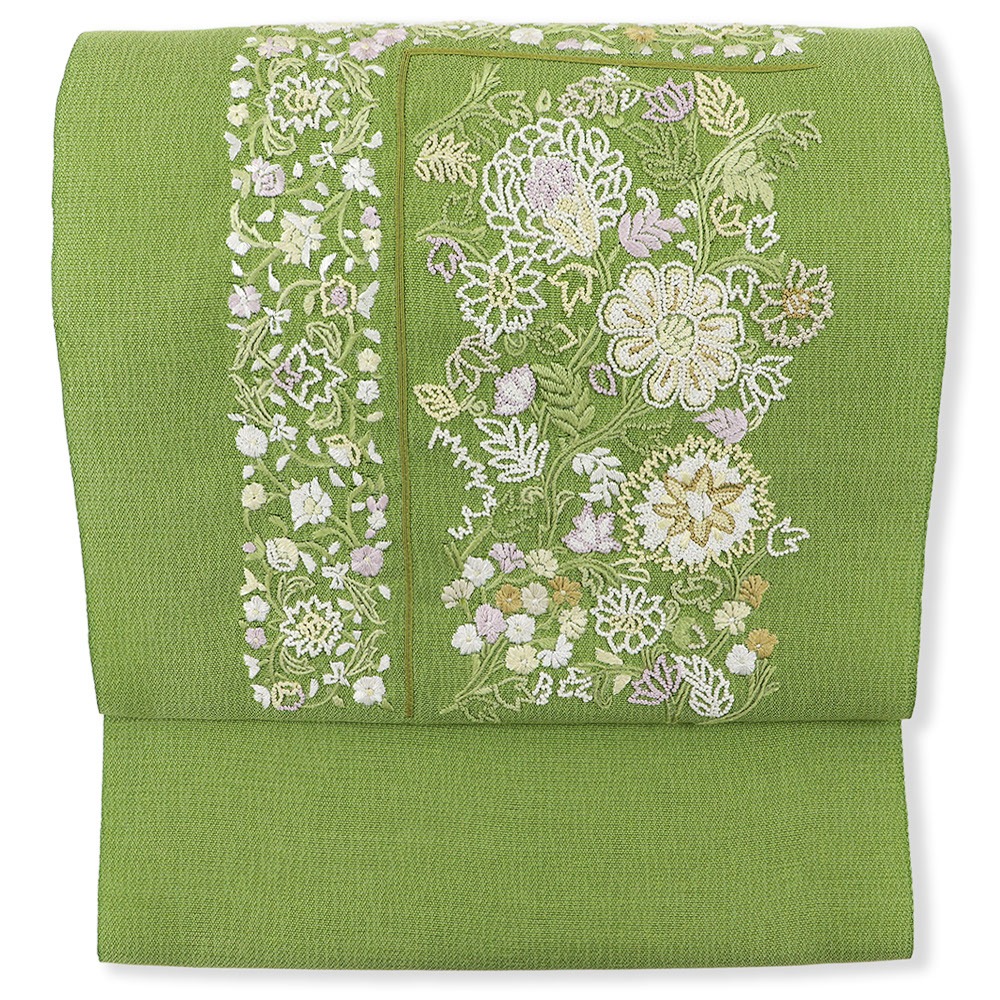 刺繍九寸名古屋帯（欧風唐草）