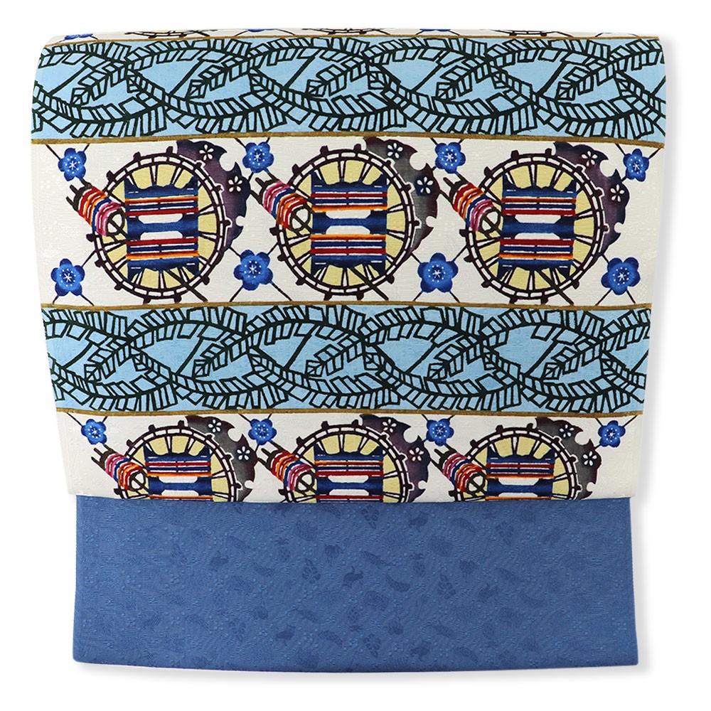 琉球紅型九寸名古屋帯（糸巻・かせかけに芭蕉）【玉那覇有公】