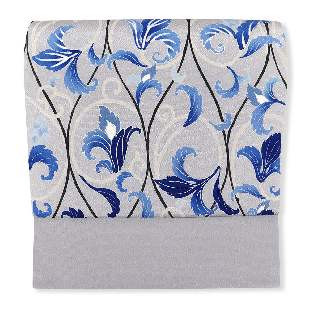 手描き染め九寸名古屋帯（葡萄蔓）