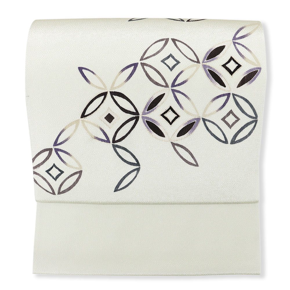 手描き染め九寸名古屋帯（破れ七宝）