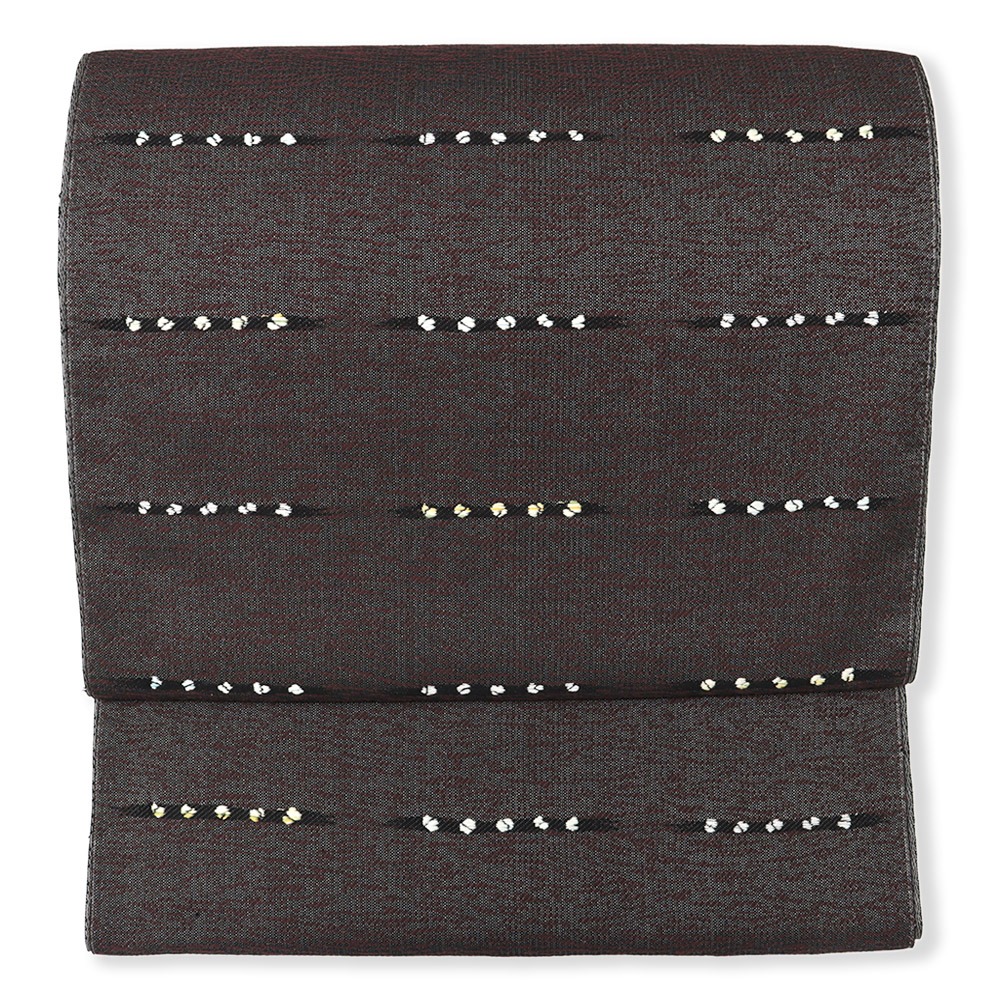 西陣九寸名古屋帯（市松取り横段丸紋）【酒井守】