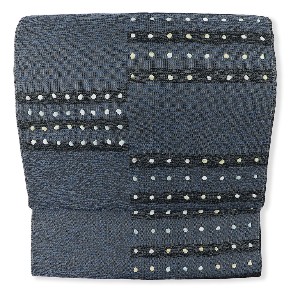 西陣九寸名古屋帯(市松取り横段丸紋)【酒井守】