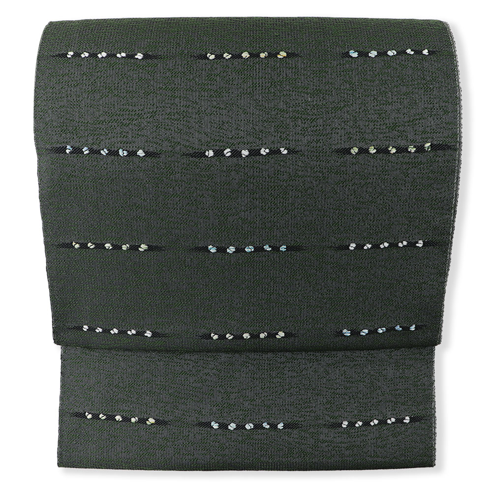 西陣九寸名古屋帯(横段丸紋)【酒井守】