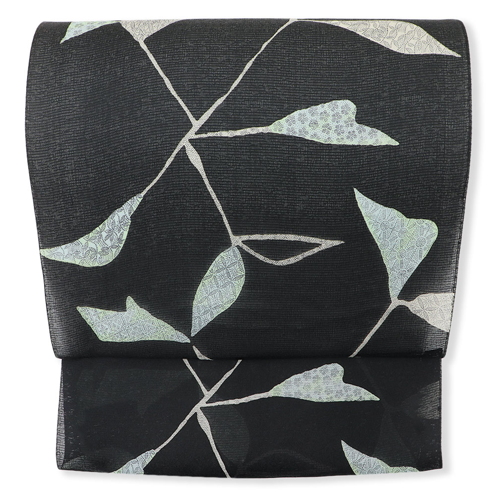 染め夏九寸名古屋帯（枝葉）