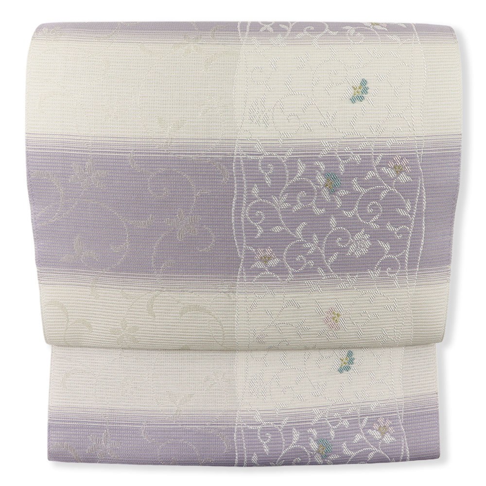 西陣夏九寸名古屋帯（立涌唐花）