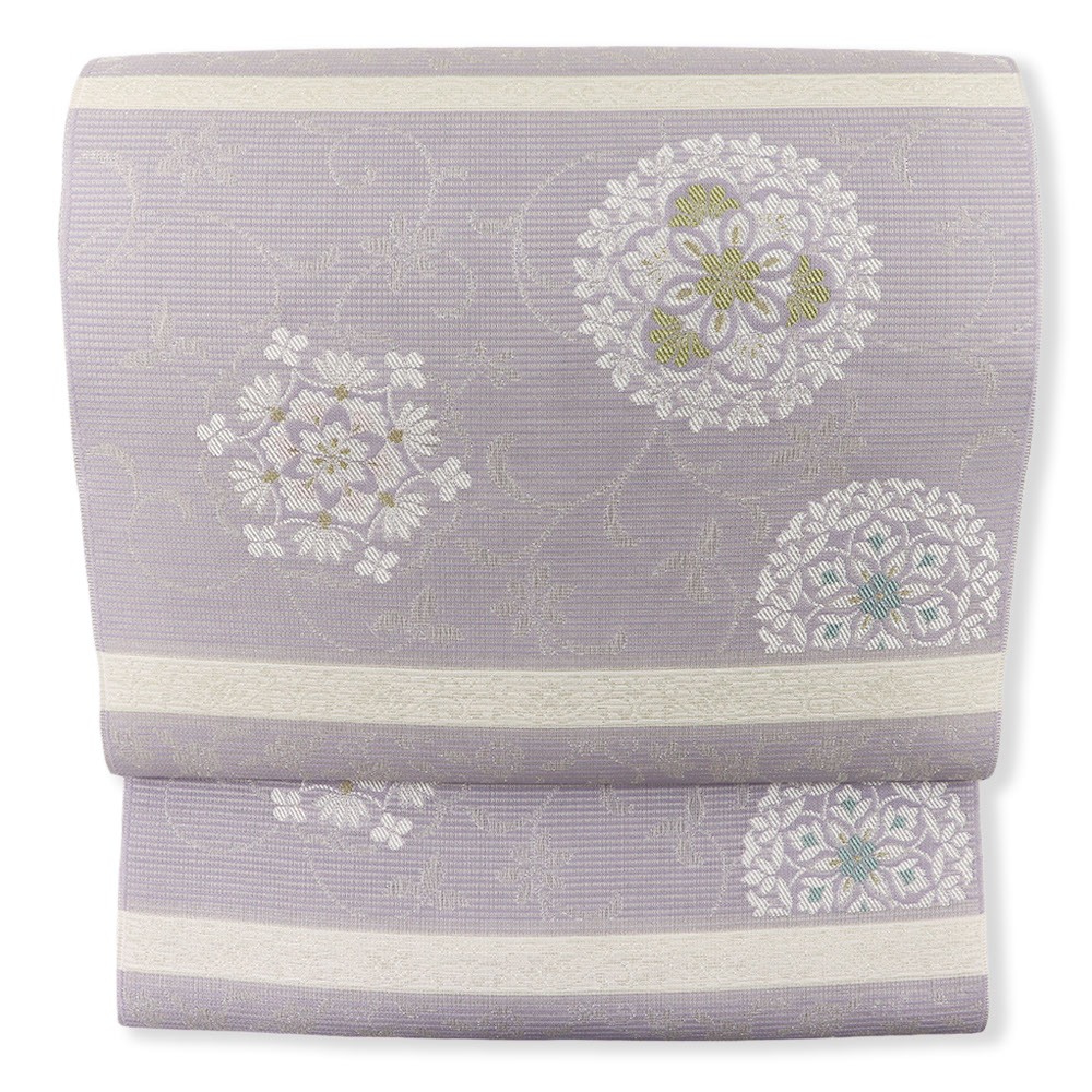 西陣夏九寸名古屋帯（華丸紋）