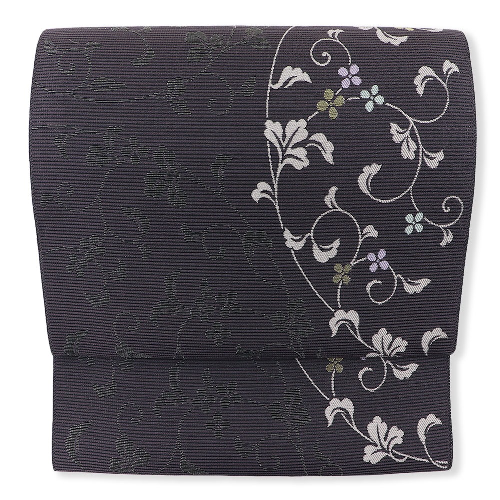 西陣夏九寸名古屋帯（円取花唐草）